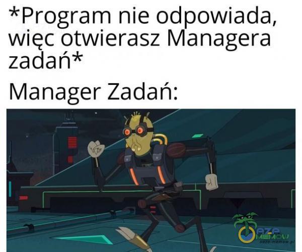 *Program nie odpowiada, więc otwierasz Managera zadań* Manager Zadań: