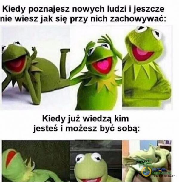 Kiedy poznajesz nowych ludzi i jeszcze nie wiesz jak się przy nich zachowywać: > Kiedy już wiedzą kim jesteś i możesz być sobą: ME =