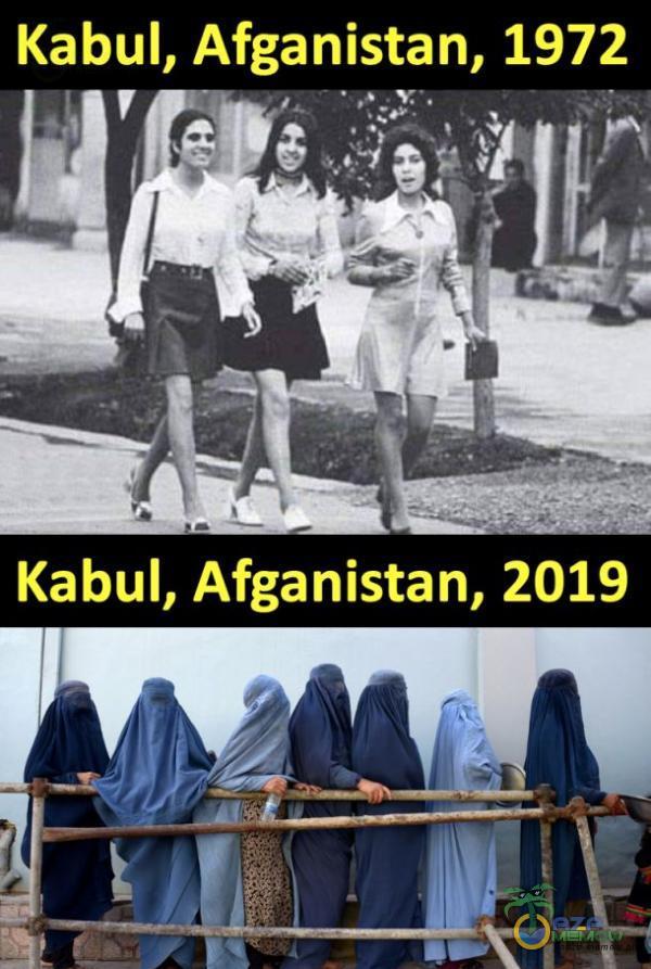 Kabul, Afganistan, 1972 Kabul, Afganistan, 2019