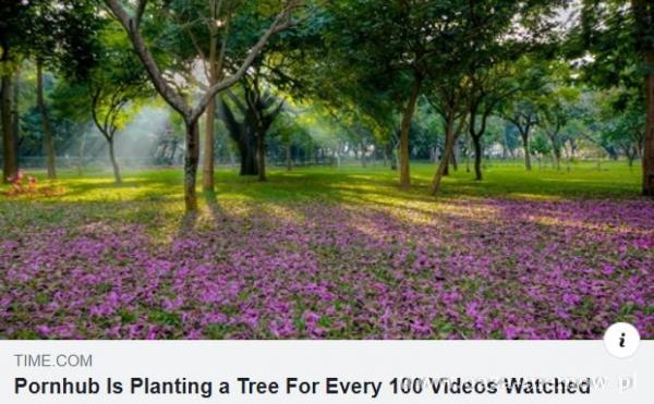 TIMECO***Pornhub Is Planting a Tree For Every 100 Videos Watched