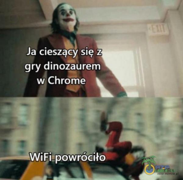 Ja cieszący się z gry dinozaurem w Chróme WiĘipowróciło