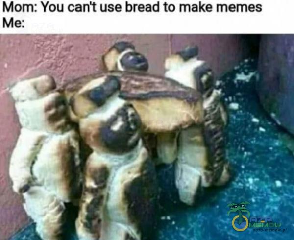 Morn: You can t use bread to make memes Me: