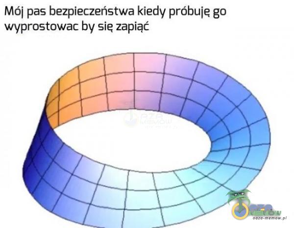 Mój pas bezpieczeństwa kiedy próbuję go. wyprostowac by się zapiąć