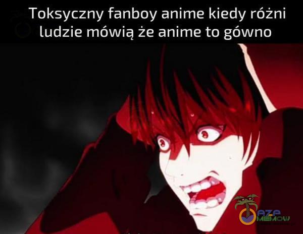 Toksyczny fanboy anime kiedy różni ludzie mówią że anime to gówno