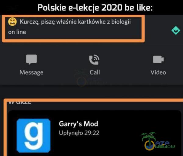 Polskie e-lekcje 2020 be like: s) Kurczę, piszę właśnia karikówke z biologii m a m (mi KE Mestre Gatry s Mod Upłyngła 29:22