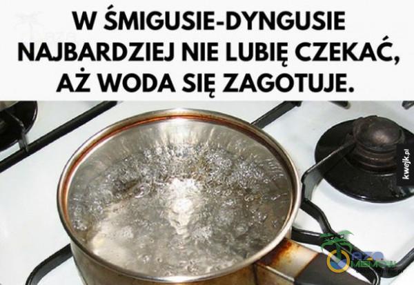 W ŚMIGUSIE-DYNGUSIE - NAJBARDZIEJ NIE LUBIĘ CZEKAC, AŻ WODA SIĘ ZAGOTUJE.