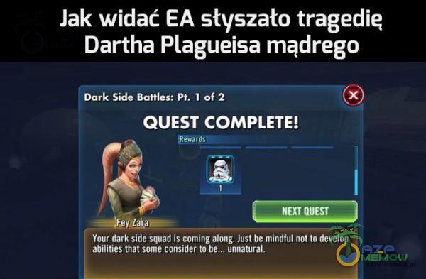 Jak widać EA słyszało tragedią Dartha Plagueisa mądrego e-Ea. Mum? | nr:— _mż) GUESY COMPLETE! %. ””E—;! Mlu dam AMI llullu Ii :muulą.) IMI] IMIM lulndlm nnl In Mulhp anlllllzs tii-| snmiunllnuhl mą: | luullurs-l