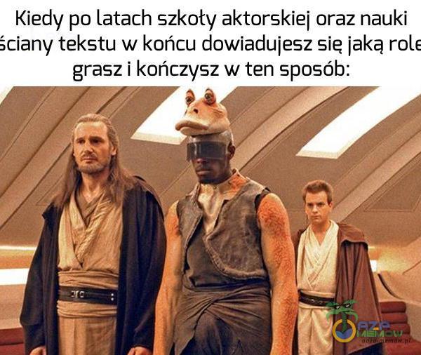 Kiedy po Latach szkoły aktorskie] oraz nauki ściany tekstu w końcu dowiadujesz się jaka role grasz i kończysz w ten sposób: