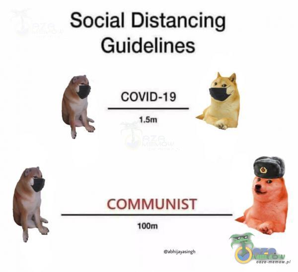 Social Distancing Guidelines COVID-19 COMMUNIST 100m Babhijayasingh