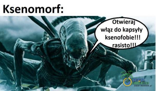 Ksenomorf: Otwieraj włąz do kapsyły ksenofobie!!! rasisto II