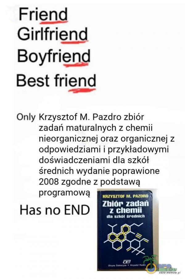 Frięnd Girlfrię.ng Boyfriend Best friend Only Krzysztof M. Pazdro zbiór zadań maturalnych z chemii nieorganicznej oraz organicznej z odpowiedziami...