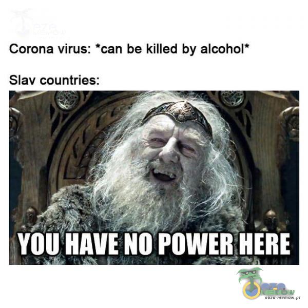 Corona virus: *can be killed by alcohol* Siav countries: ., M Y _ .„- ! e! . ; -_„ YOU HAVE NO POWER HERE