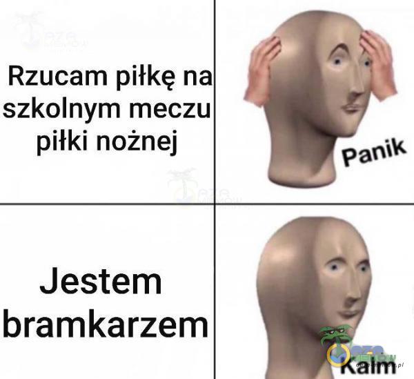 Rzucam piłkę na szkolnym meczu piłki nożnej Jestem bramkarzem