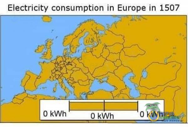 Electricity consumption in Europe in 1507 O kWh O kWh O kWh