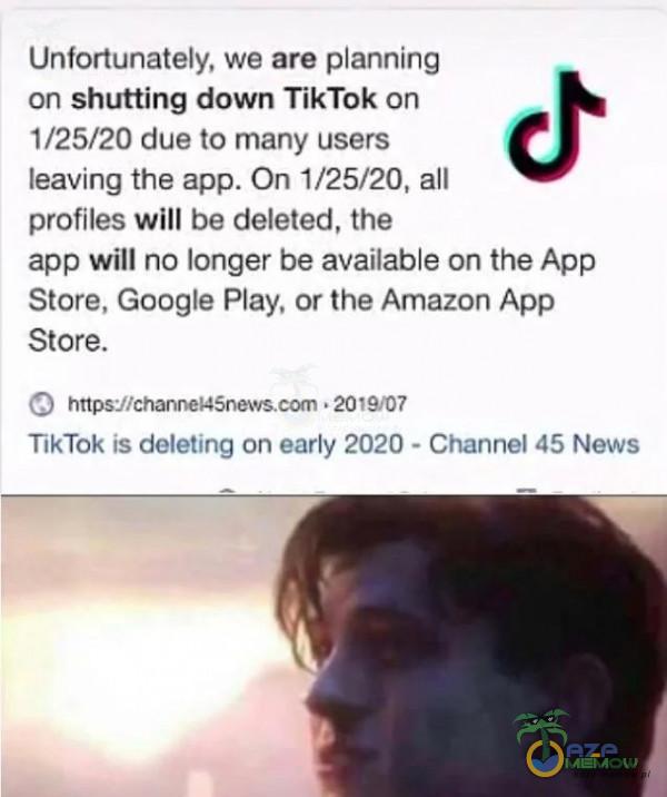  Unłwunmlelv. wu am .mrurlg cn shmting down leTok on 1/25/20 due to many users Ieavrrg ma apa. On 1125/2CL all nroilles will be deleted. mr: app will na hangar be avaJIaDIa on the App Sture. (300ng Play. ar the Amawn App Stona. _ „J llu...