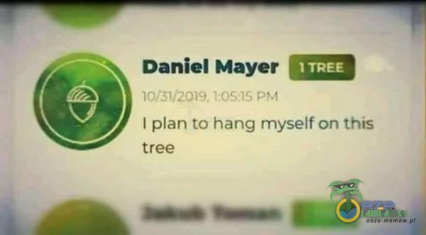 Daniel Mayer TREE 10/31/2019, 15 PM I an to hang myself on this tree