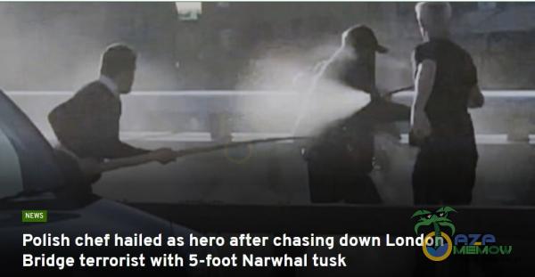 Polish Chef hailed as hero after chasing down London Bridge terrorist with 5-foot Narwhal tusk