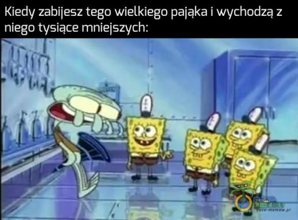 Kiedy zabijesz tego wielkiego pająka I wychodzą z niego tysiące mniejszych: