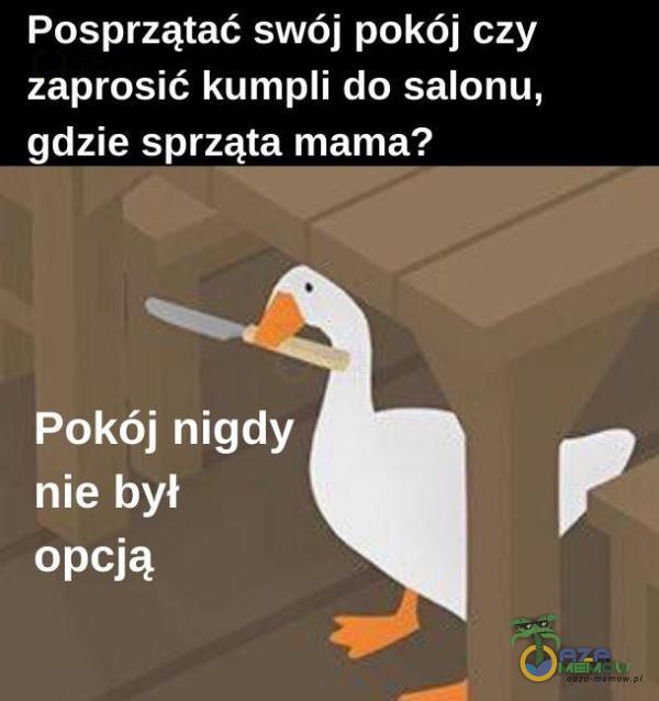 Posprzątać swój pokój czy zaprosić kumi do salonu, gdzie sprząta mama? Pokój nigdy nie był opcją