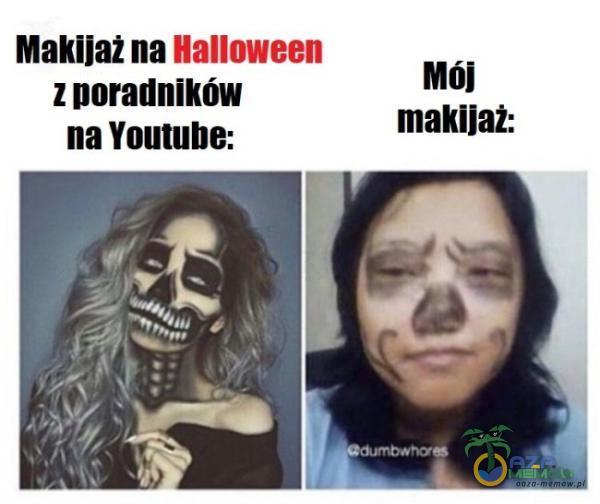 Makijaż na Halloween z poradników na Youtube: Mój makijaż: