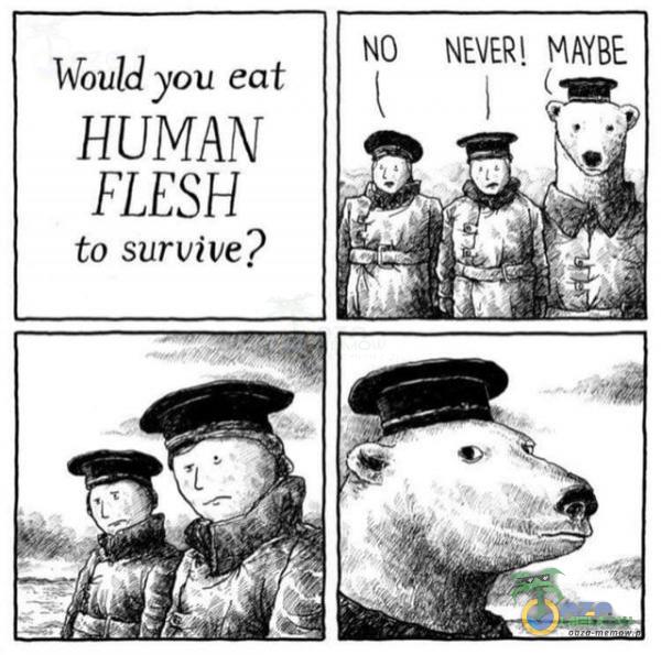 NO — NEVERL MAYBE Would you eat HUMAN FLESH to survive?