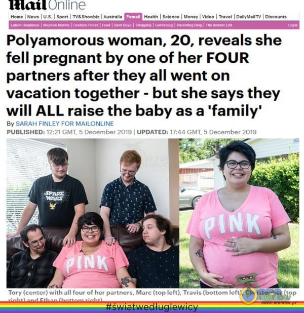   I O. yMxilȚv Polyamorous woman, 20, reveals she fell pregnant by one of her FOUR partners after they all went on vacation together - but she says they will ALL raise the baby as a family By SARAH FINLEY FOR MAILONLINE PUBLISHED: 12:21 GMT 5...