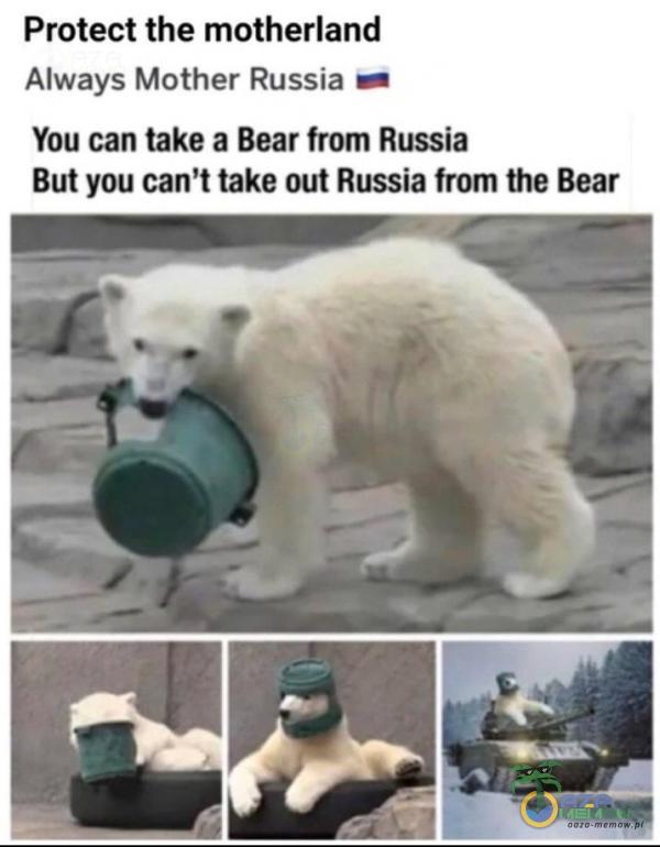 Protect the motherland Always Mother Russia You can take a Bear from Russia But you can t take out Russia from the Bear