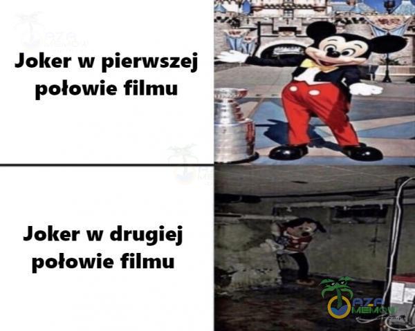 Joker w pierwszej połowie filmu Joker w drugiej połowie filmu