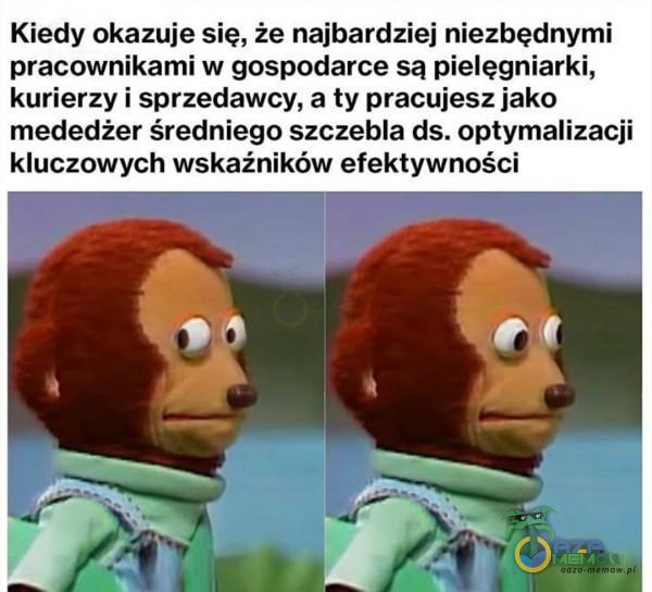 Kiedy okazuje się, że najbardziej niezbędnymi pracownikami w gospodarce są pielęgniarki, kurierzy i sprzedawcy, a ty pracujesz jako męededżer średniego szczebla ds. optymalizacji kluczowych wskażników efektywności