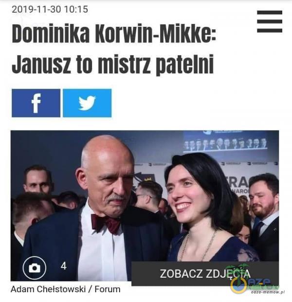 2019-11-30 10:15 Dominika Korwin-Mikke: Janusz to mistrz patelni ZOBACZ ZDJĘCIA Adam Chełstowski / Forum