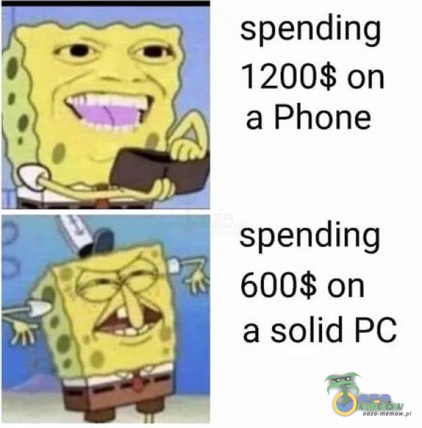5 spending 1200$ on a Phone spending 600$ on a solid PC