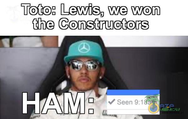 Toto: Lewis, we won the Constructors Seen 9:18am