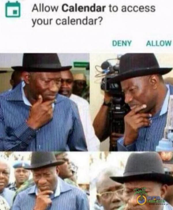Allow Calendar to access your calendar? DENY ALLOW