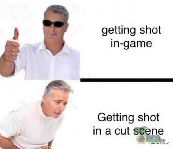 getting shot in-game Getting shot in a cut scene
